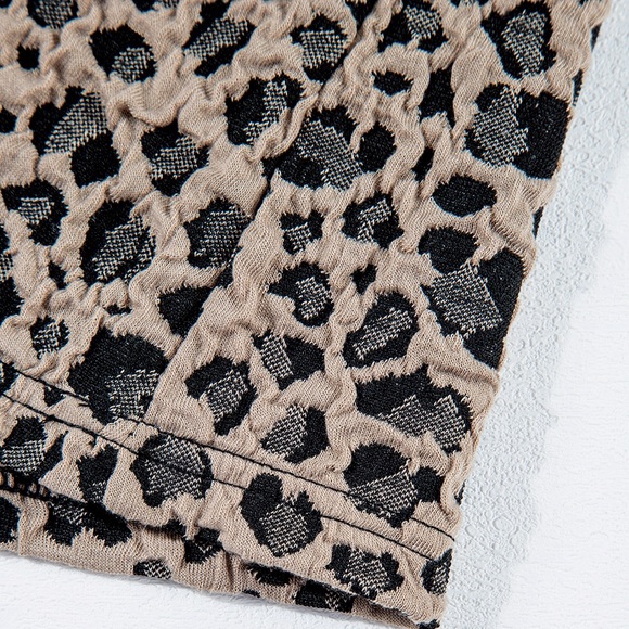 Khaki Animal Print Ruffle Sleeve Back Button Top - Picture 14 of 14